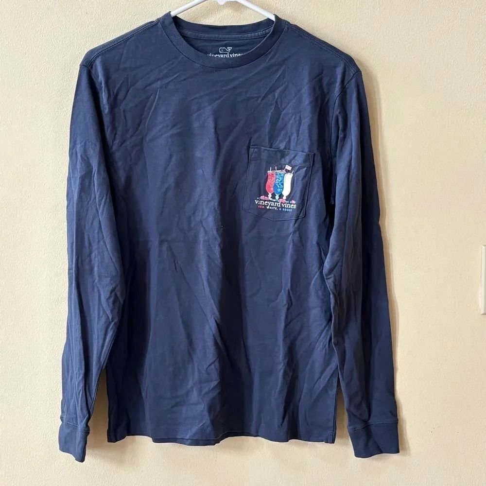 Vineyard Vines Red, White, And Booze 4th Of July Long Sleeve T-Shirt